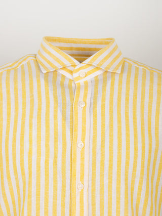 Striped linen blend shirt