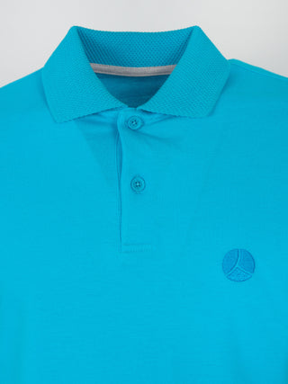 Polo with embroidery and honeycomb collar