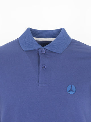 Polo with embroidery and honeycomb collar