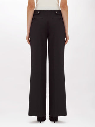 Pantaloni wide leg in crêpe stretch