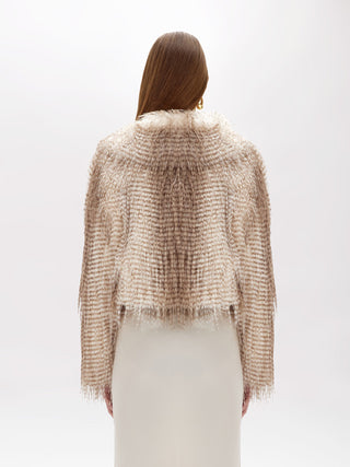 Giacca boxy in faux fur