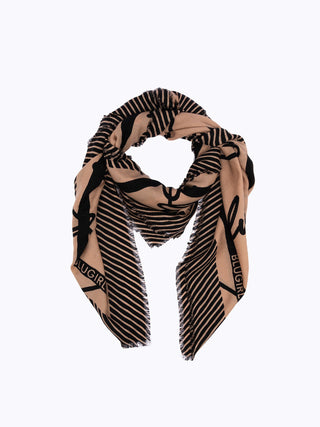 Foulard in seta con stampa logo