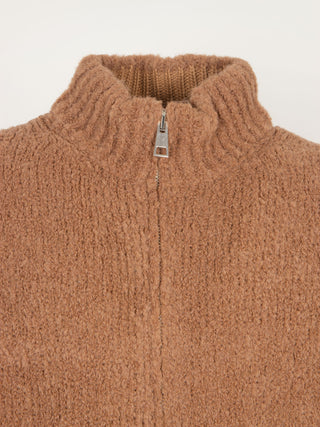 Cardigan in misto alpaca con zip