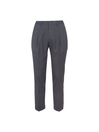 Wool blend trousers with pleats