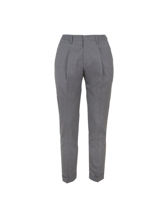 Wool blend trousers with pleats