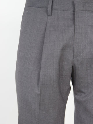 Wool blend trousers with pleats