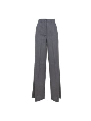 Pantaloni flared in misto lana