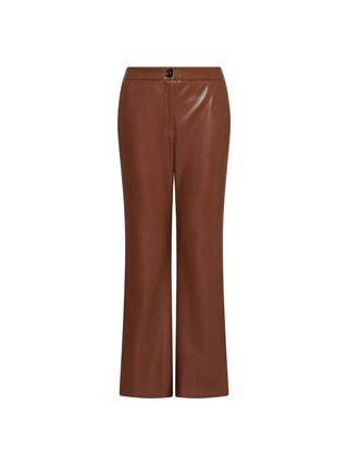 Pantaloni flare in jersey spalmato