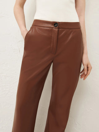 Pantaloni flare in jersey spalmato