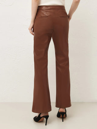 Pantaloni flare in jersey spalmato