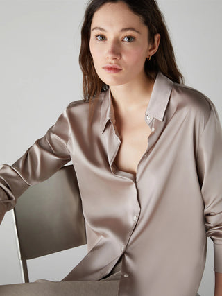 Camicia in raso stretch