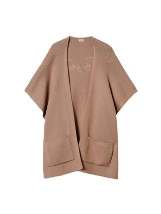 Poncho in maglia con ricamo logo