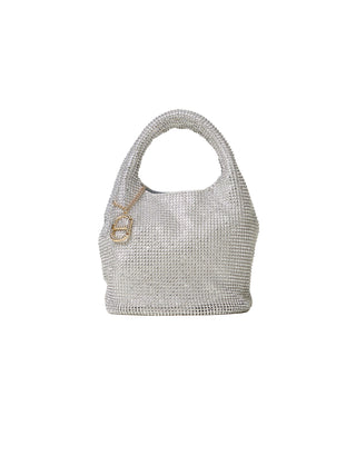 Borsa `rendez-vous` in strass e charm oval t