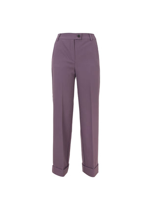 Pantaloni straight leg con risvolto