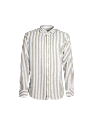 Camicia in misto lino a righe
