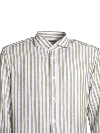 Camicia in misto lino a righe