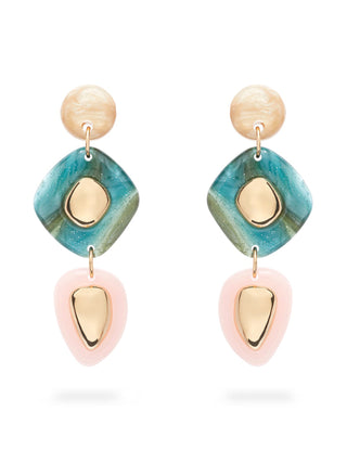 Orecchini lana lunghi in resina