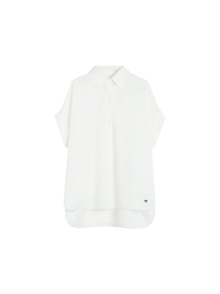 Camicia dritta in popeline di cotone