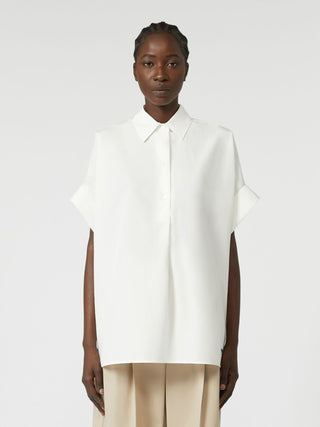 Camicia dritta in popeline di cotone