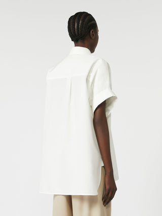 Camicia dritta in popeline di cotone