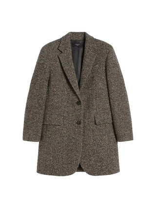Cappotto monopetto in tweed