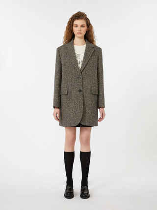 Cappotto monopetto in tweed