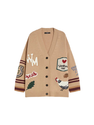 Cardigan over in filato di lana