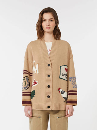 Cardigan over in filato di lana