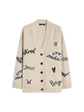 Cardigan over in filato di lana