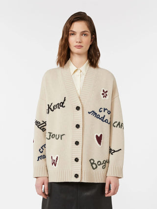 Cardigan over in filato di lana