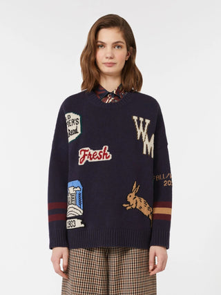 Maglia over in filato di lana