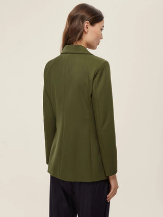 Giacca semi aderente in tessuto diagonale