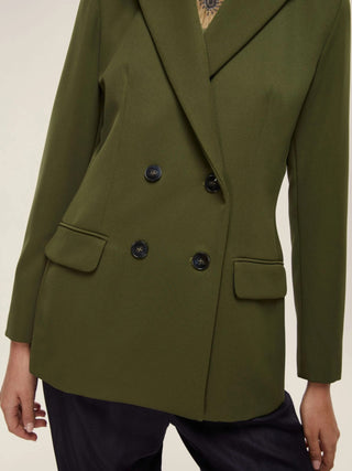 Giacca semi aderente in tessuto diagonale