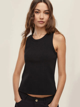 Top smanicato a coste