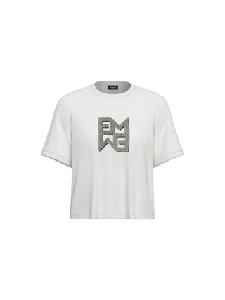 T-shirt in jersey con cristalli