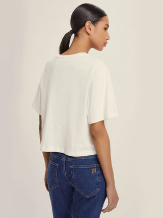 T-shirt in jersey con cristalli