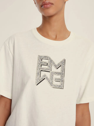 T-shirt in jersey con cristalli