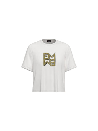 T-shirt in jersey con cristalli