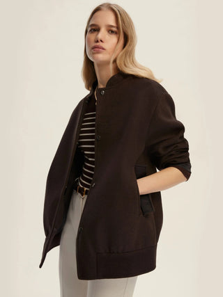 Cappotto bomber in misto lana