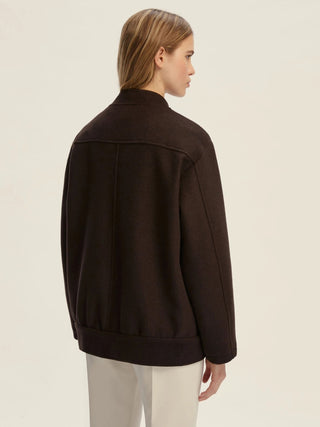 Cappotto bomber in misto lana