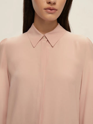 Camicia semi aderente in misto seta