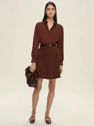 Abito con doppio materiale