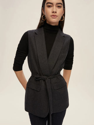 Blazer smanicato in flanella