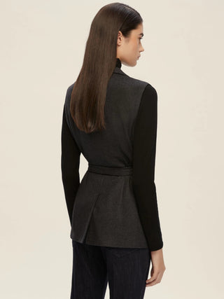 Blazer smanicato in flanella