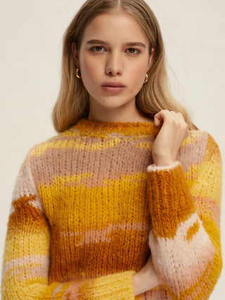 Maglia con filato multicolor