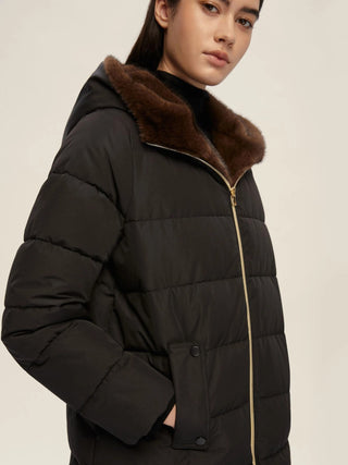 Piumino lungo in taffetà