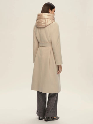 Cappotto in panno soft imbottito