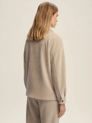 Camicia over in jersey velluto a coste