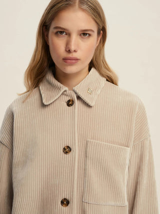 Camicia over in jersey velluto a coste