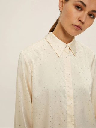 Camicia in raso con strass